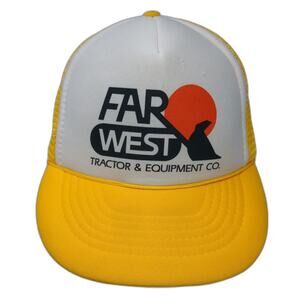 Capital Far West Tractor Equipment Co Trucker Hat Yellow One Size Mesh Back